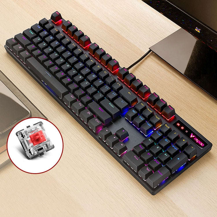 Rapoo V500 PRO Mixed Light 104 Keys Desktop Laptop Computer Game Esports Office Home Typing Wired...
