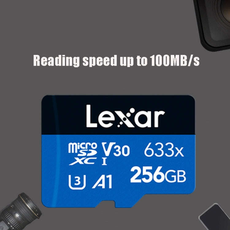 Lexar 633x 256GB High-speed Mobile Phone Camera Memory TF Card Switch Expansion Driving Recorder ...