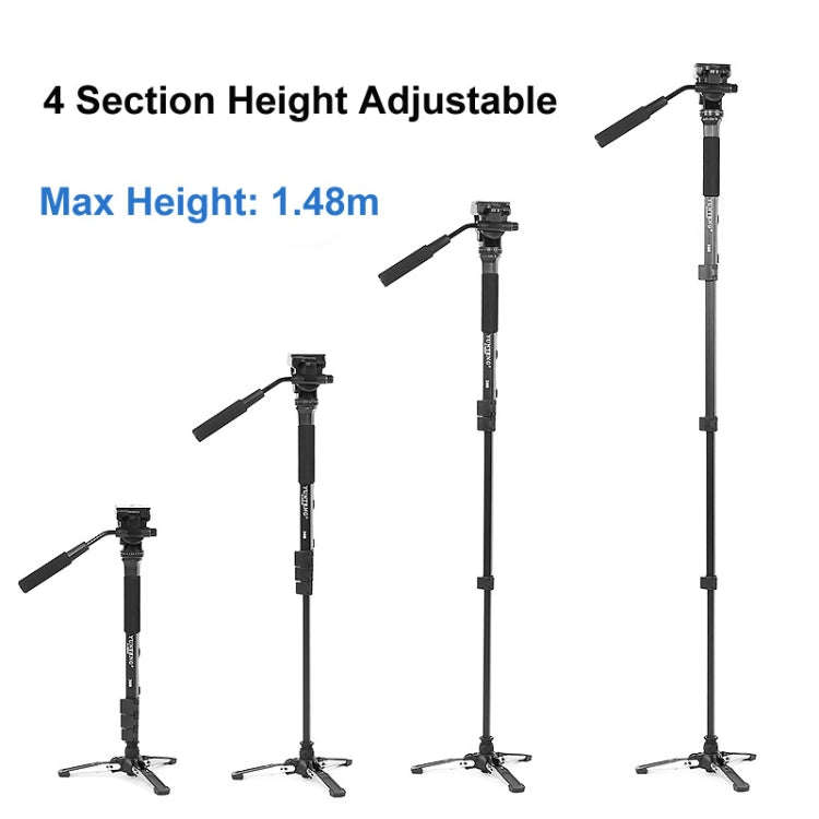 YUNTENG VCT-288RM SLR Camera Monopod Camera Support Foot Hydraulic Head Professional Photography ...