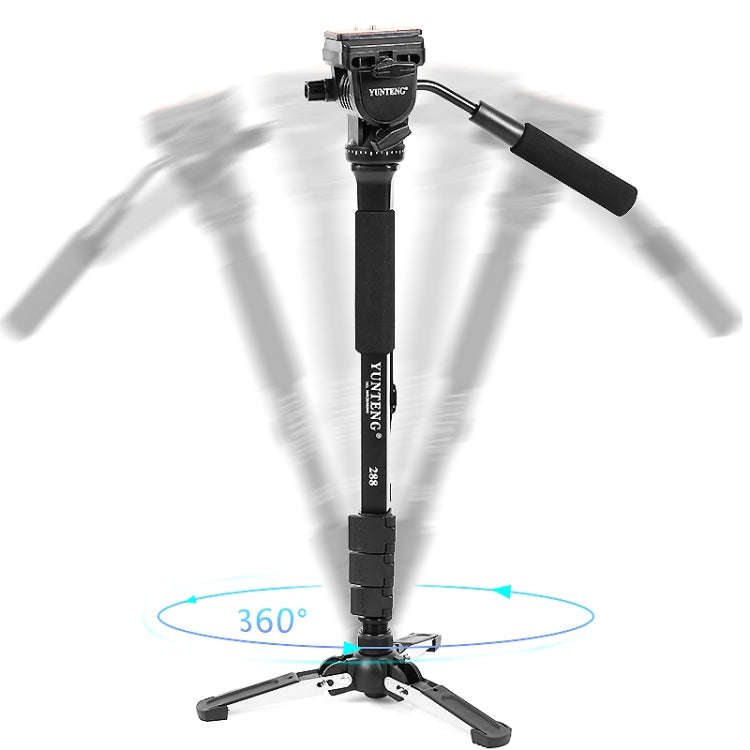 YUNTENG VCT-288RM SLR Camera Monopod Camera Support Foot Hydraulic Head Professional Photography ...