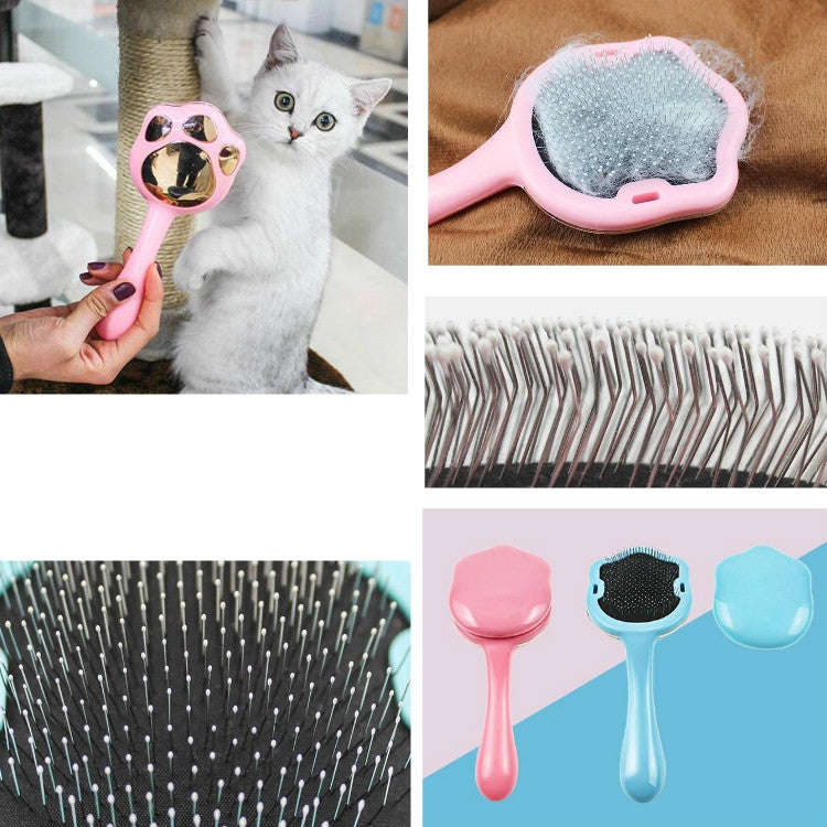 Footprint Pet Hair Removal Comb Dog Cat Hair Remover(Blue)