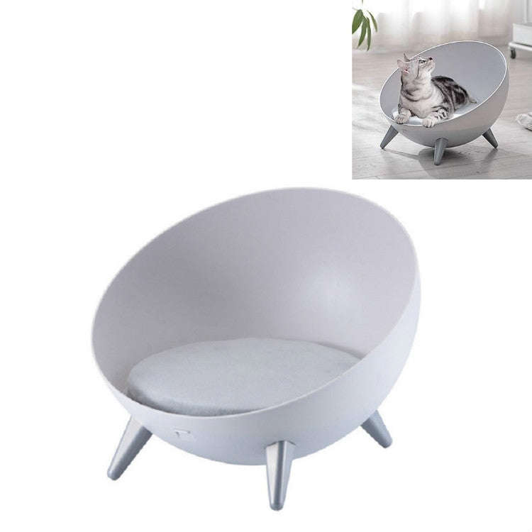 Hemispherical Cat and Dog Kennel Comfortable and Warm Half-sealed Pet Nest, Style:Gray Feet