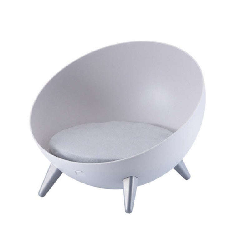 Hemispherical Cat and Dog Kennel Comfortable and Warm Half-sealed Pet Nest, Style:Gray Feet