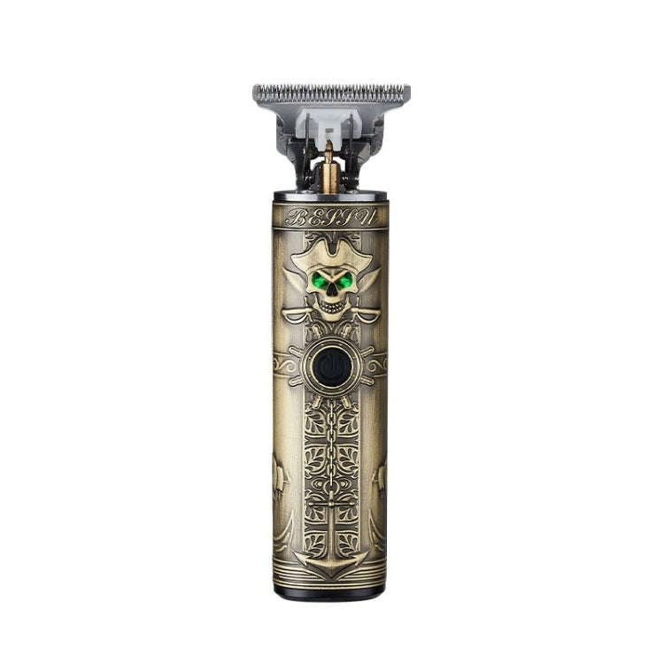 sh-1726 Vintage Pirate Skull Engraved USB Electric Clipper