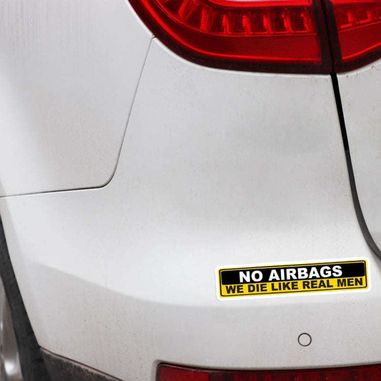 YJZT 2X Car Sticker Warning NO AIRBAGS WE DIE LIKE REAL MEN PVC Decal, Size: 15cm x 3cm