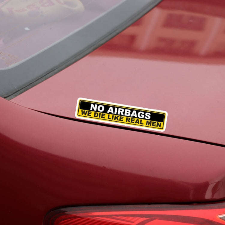 YJZT 2X Car Sticker Warning NO AIRBAGS WE DIE LIKE REAL MEN PVC Decal, Size: 15cm x 3cm