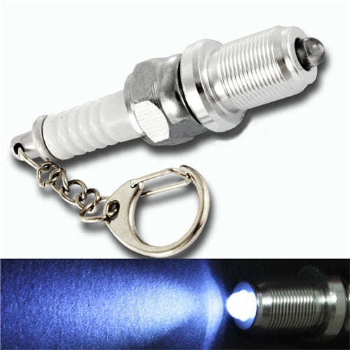 2 PCS Casual LED Key Chain Spark Plug Key Chain Keychain Car Parts Keyring Car Styling Accessorie...