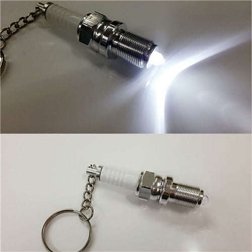 2 PCS Casual LED Key Chain Spark Plug Key Chain Keychain Car Parts Keyring Car Styling Accessorie...