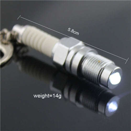 2 PCS Casual LED Key Chain Spark Plug Key Chain Keychain Car Parts Keyring Car Styling Accessorie...