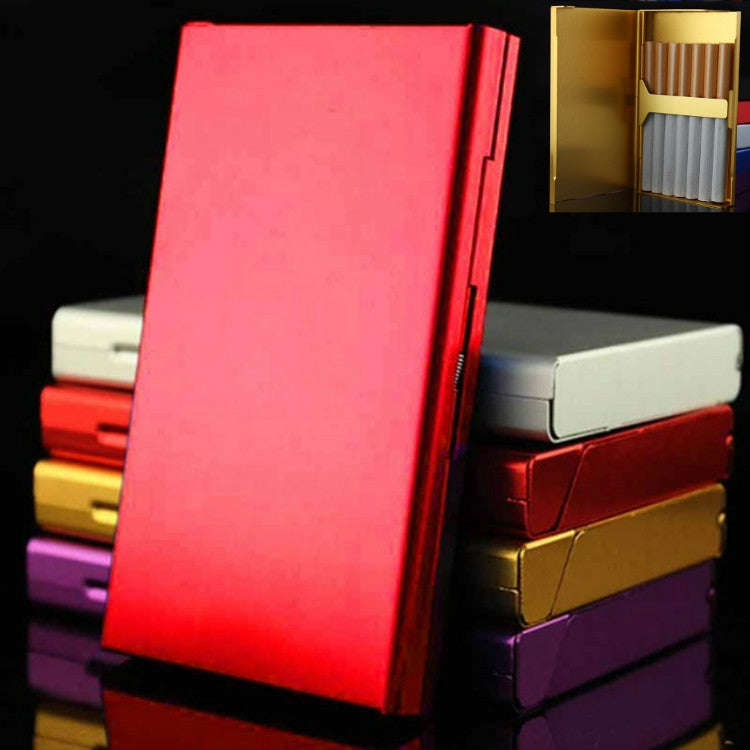Ultra-thin Personality Creative Ladies Cigarette Case Metal Cigarette Case(Red)