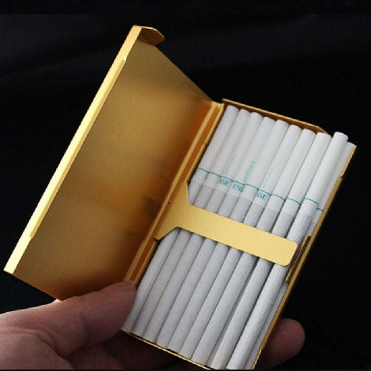 Ultra-thin Personality Creative Ladies Cigarette Case Metal Cigarette Case(Blue)