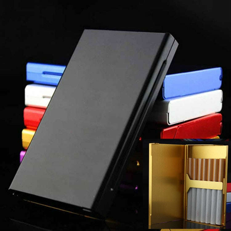 Ultra-thin Personality Creative Ladies Cigarette Case Metal Cigarette Case(Black)