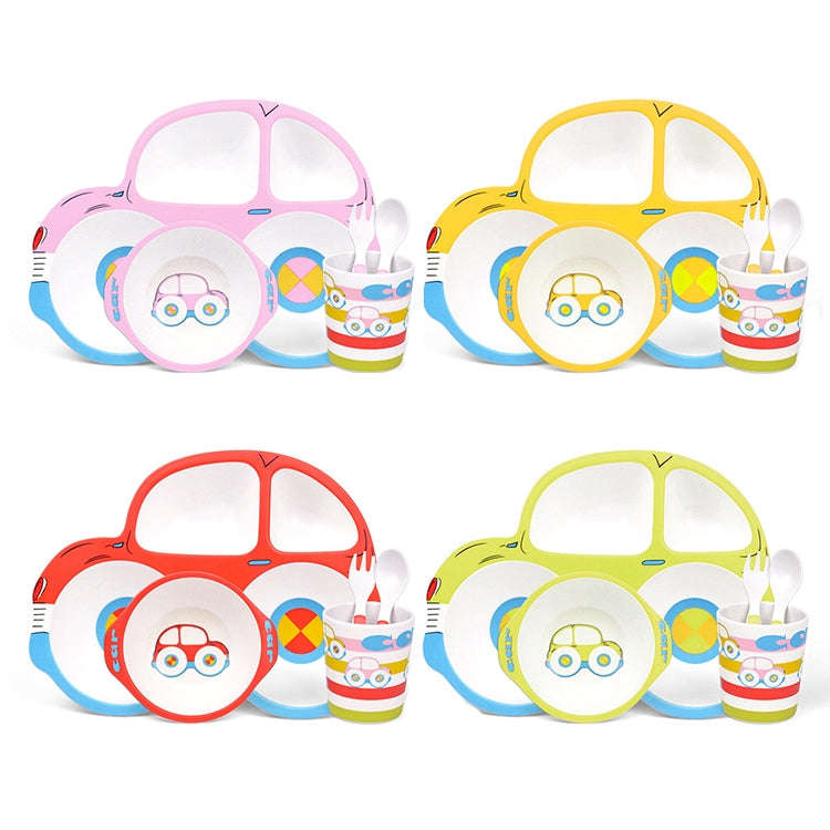 Bamboo Fiber Cartoon Dinner Plate For Children(Pink)