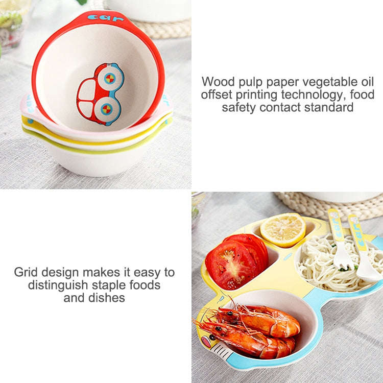 Bamboo Fiber Cartoon Dinner Plate For Children(Pink)