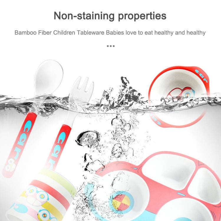 Bamboo Fiber Cartoon Dinner Plate For Children(Pink)