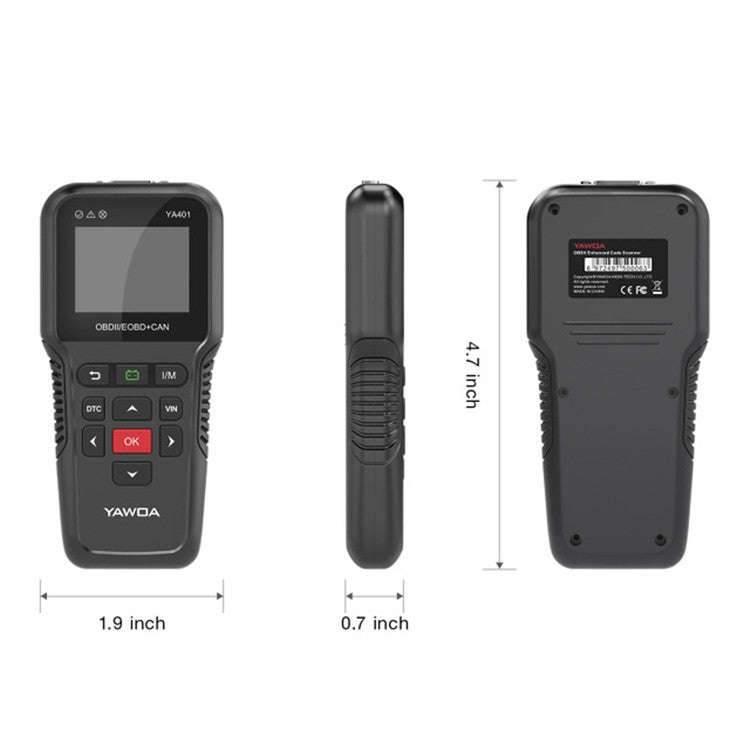 YAWOA YA401 Car Engine Fault Diagnostic Instrument OBD2 Car Fault Reading Card Battery Detector