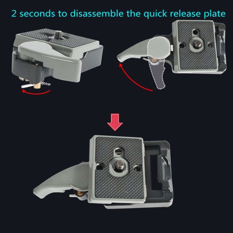 BEXIN Tripod Head Quick Release Plate Holder For Manfrotto 200PL-14(Grey)