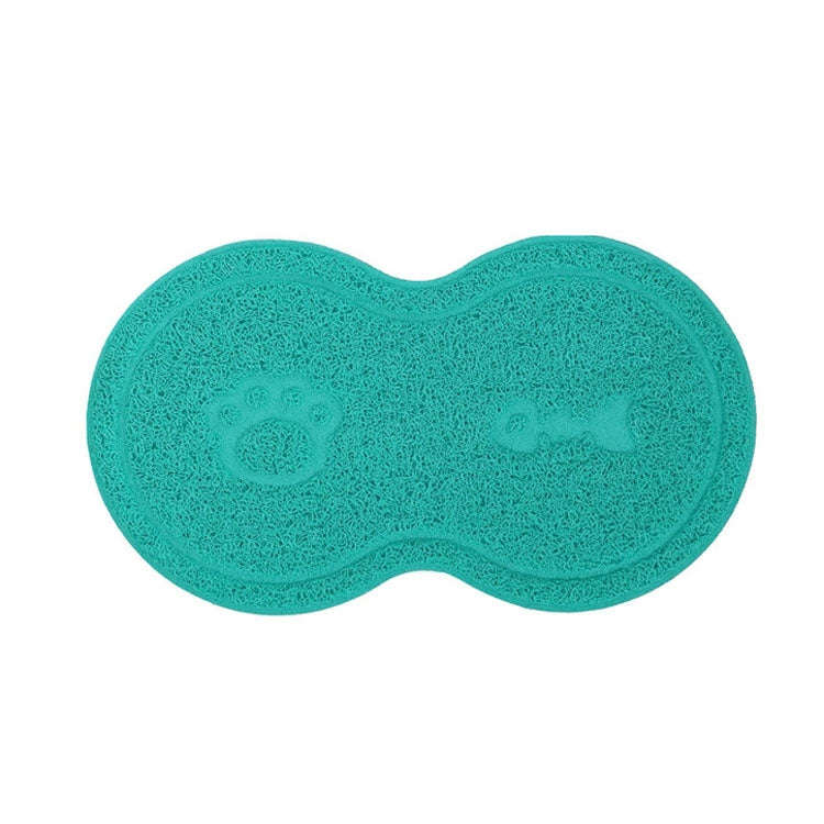 Lovely PVC Cat Litter Mat Eight-shaped  Anti-skid Placemat Pet Supplies(Lake Blue)