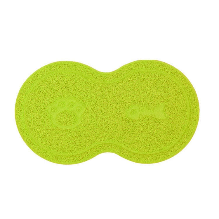 Lovely PVC Cat Litter Mat Eight-shaped  Anti-skid Placemat Pet Supplies(Yellow Green)