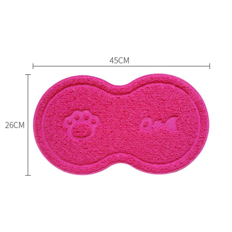 Lovely PVC Cat Litter Mat Eight-shaped  Anti-skid Placemat Pet Supplies(Yellow Green)