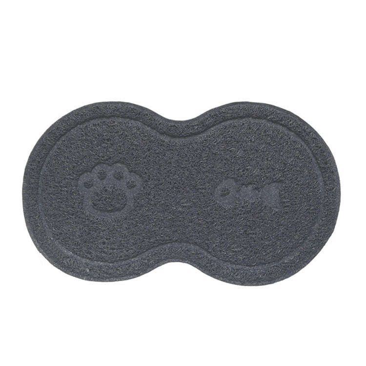 Lovely PVC Cat Litter Mat Eight-shaped  Anti-skid Placemat Pet Supplies(Gray)