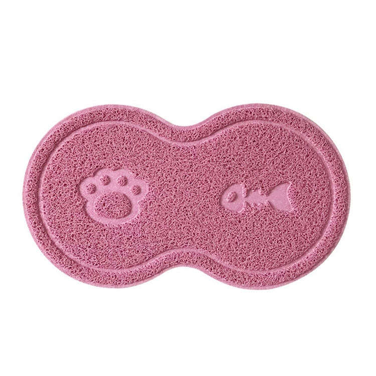 Lovely PVC Cat Litter Mat Eight-shaped  Anti-skid Placemat Pet Supplies(Pink)