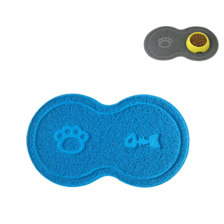 Lovely PVC Cat Litter Mat Eight-shaped  Anti-skid Placemat Pet Supplies(Light Blue)