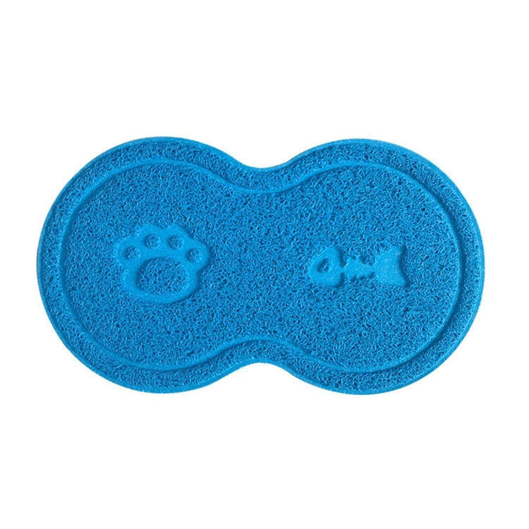 Lovely PVC Cat Litter Mat Eight-shaped  Anti-skid Placemat Pet Supplies(Light Blue)