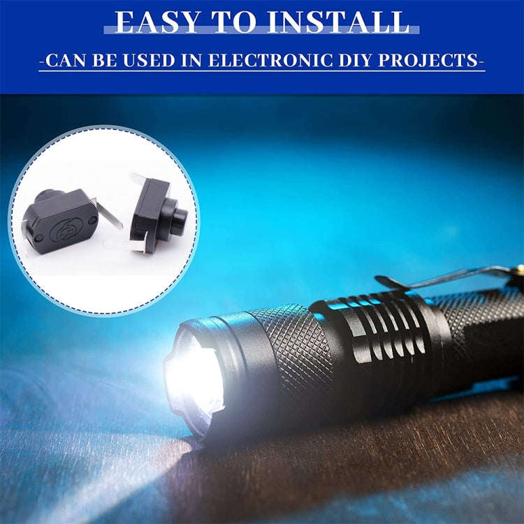 20 PCS YT-1208-YD LED Flashlight Button Switch, Style:Bent Feet(White)