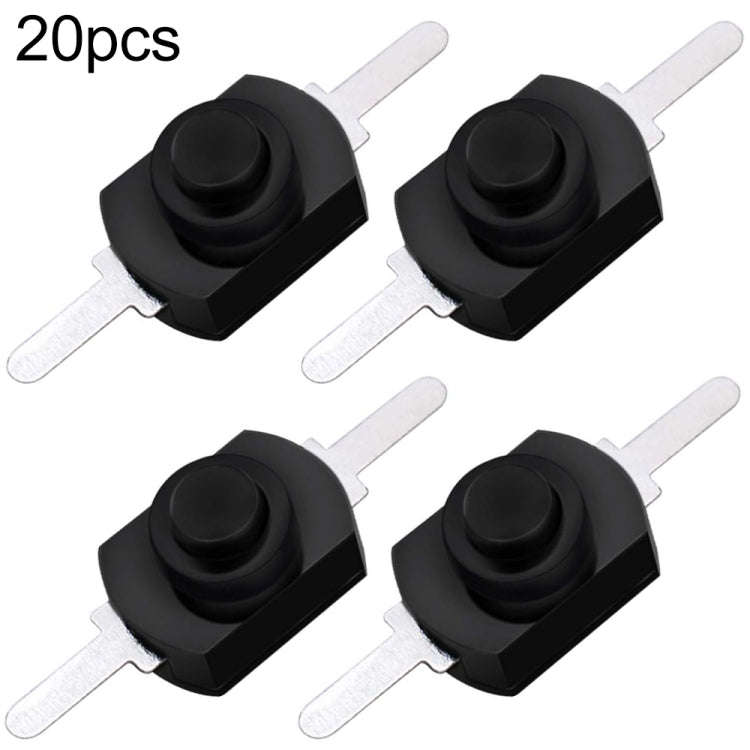 20 PCS YT-1208-YD LED Flashlight Button Switch, Style:Straight Feet(Black)