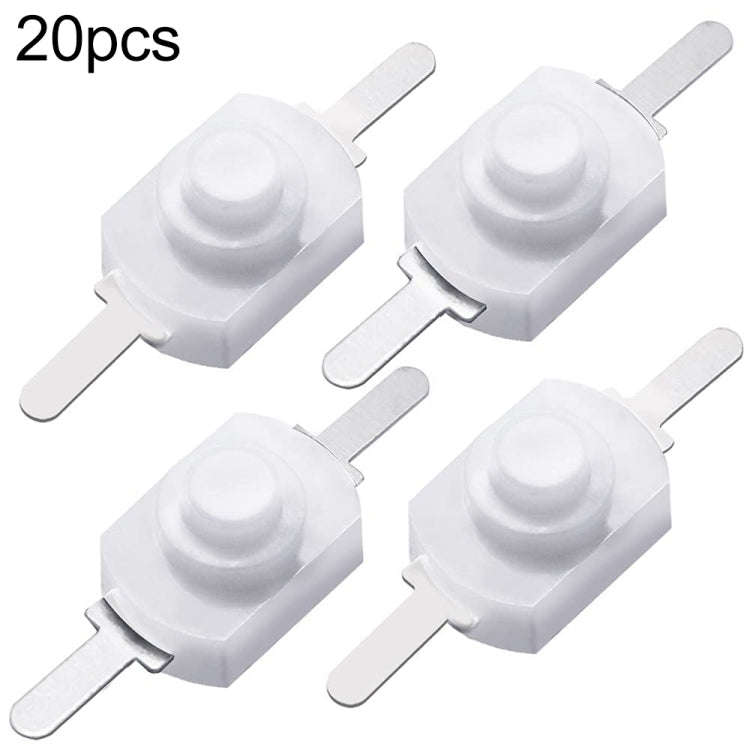 20 PCS YT-1208-YD LED Flashlight Button Switch, Style:Straight Feet(White)