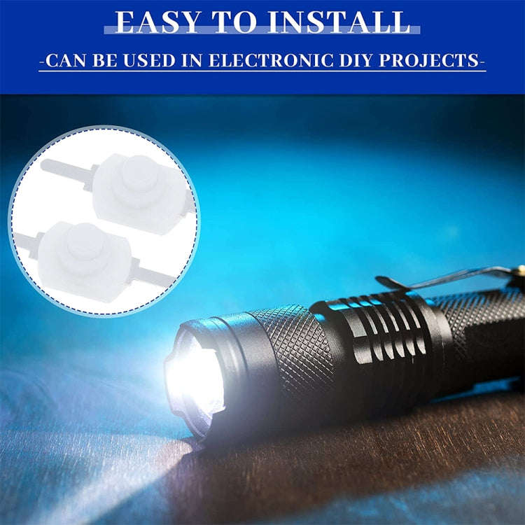 20 PCS YT-1208-YD LED Flashlight Button Switch, Style:Straight Feet(White)