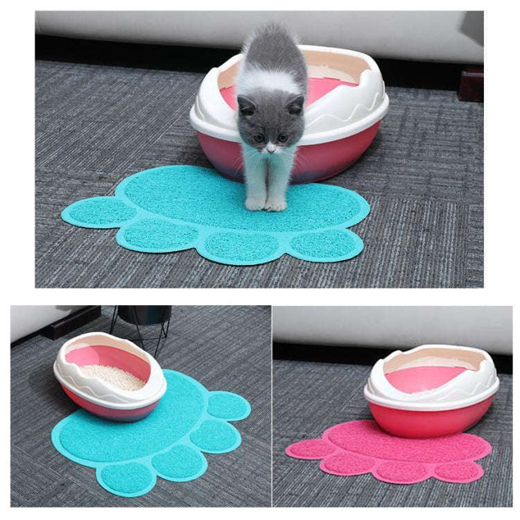 PVC Claw Shaped Cat Litter Mat Pet Placemat Anti-skid Floor Mat Pet Supplies(Gray)