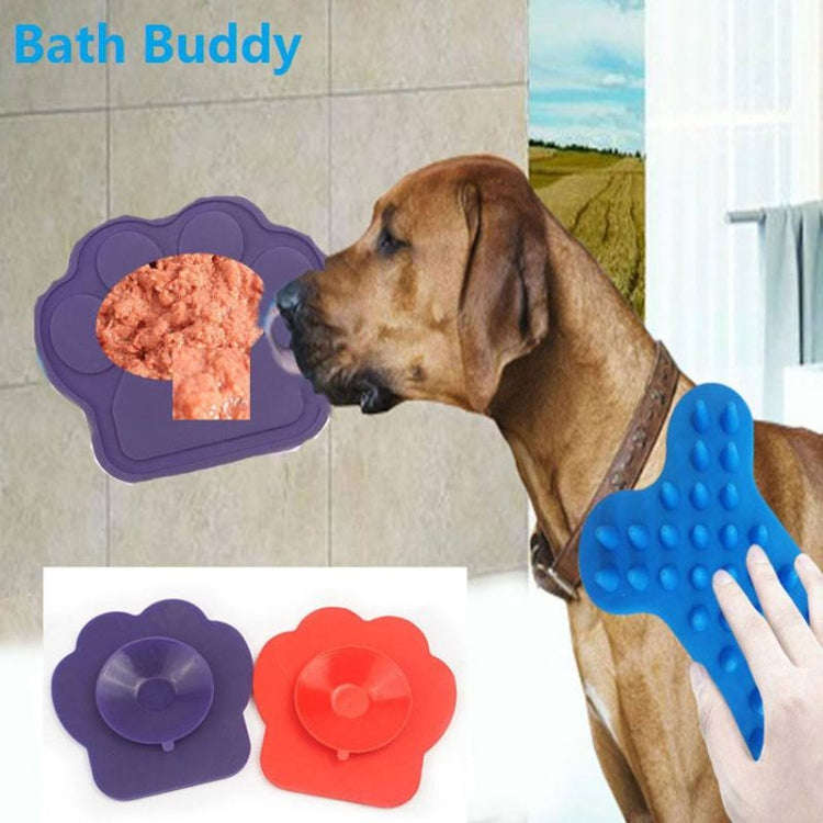 Pet Silicone Fixed Suction Cup Bowl Slow Eating Divert Attention Bath Products(Purple)
