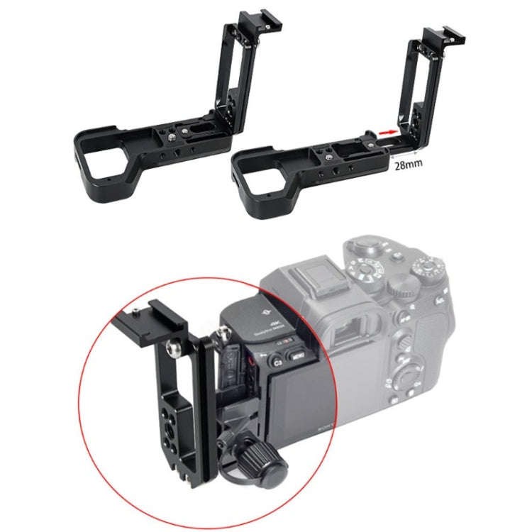 BEXIN Push-Pull Type Vertical Shoot Quick Release L Plate Bracket Base Holder with Hot Shoe for S...