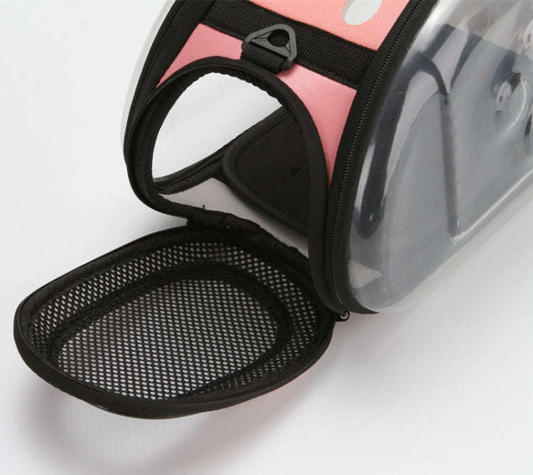 Outdoor Foldable Transparent Puppy Travel Breathable Carrying Bags Shoulder Bags, Size:S (Black)