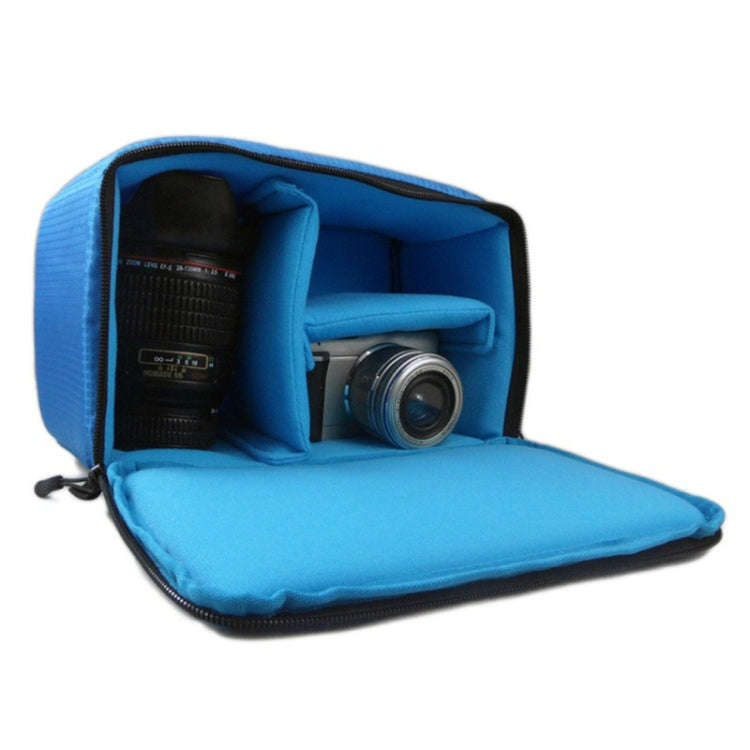 Water-resistant DSLR Padded insert Case Waterproof Zipper Removable Partition Camera Bags(Blue)