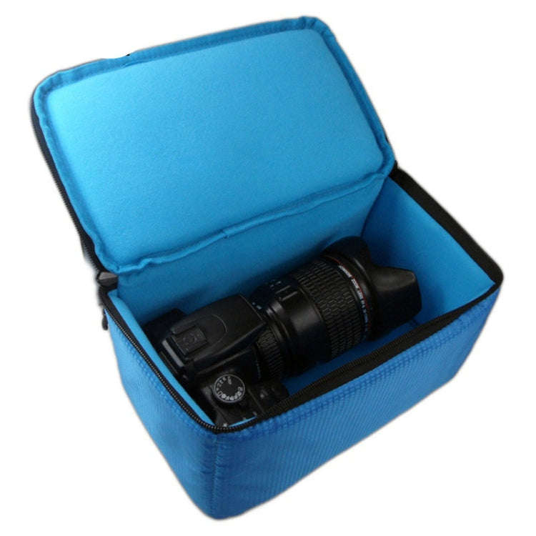 Water-resistant DSLR Padded insert Case Waterproof Zipper Removable Partition Camera Bags(Blue)