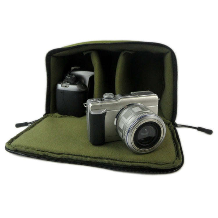 Water-resistant DSLR Padded insert Case Waterproof Zipper Removable Partition Camera Bags(Army Gr...