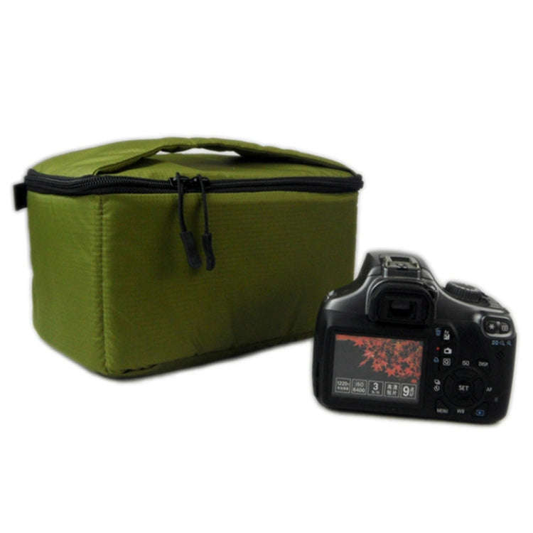 Water-resistant DSLR Padded insert Case Waterproof Zipper Removable Partition Camera Bags(Army Gr...