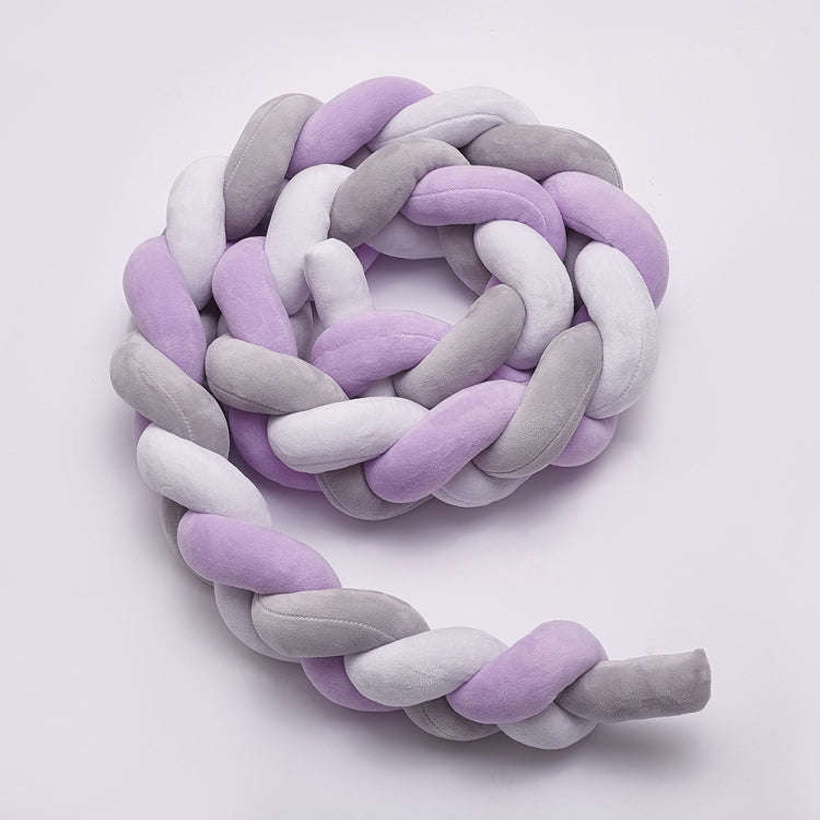 2M  Pure Color Weaving Knot for Infant Room Decor Crib Protector Newborn Baby Bed Bumper Bedding ...