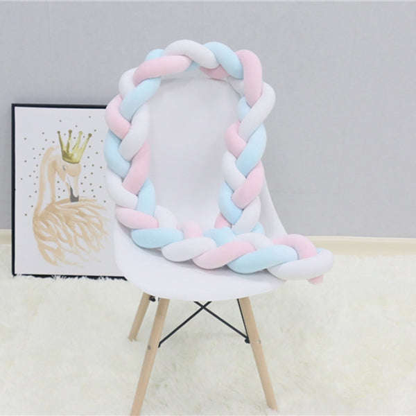 2M  Pure Color Weaving Knot for Infant Room Decor Crib Protector Newborn Baby Bed Bumper Bedding ...
