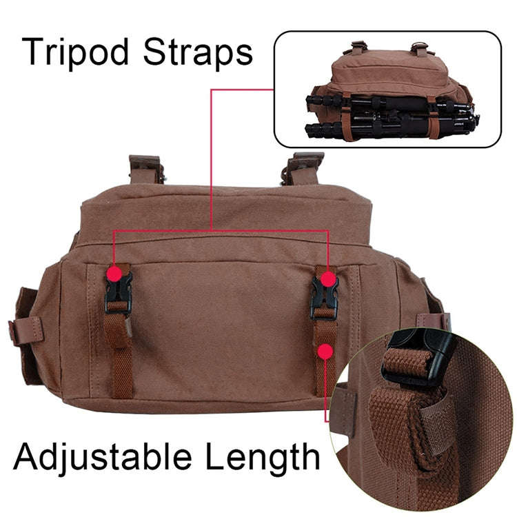 CADeN F1 Canvas Outdoor Leisure One Shoulder Digital Camera Bag( Coffee)