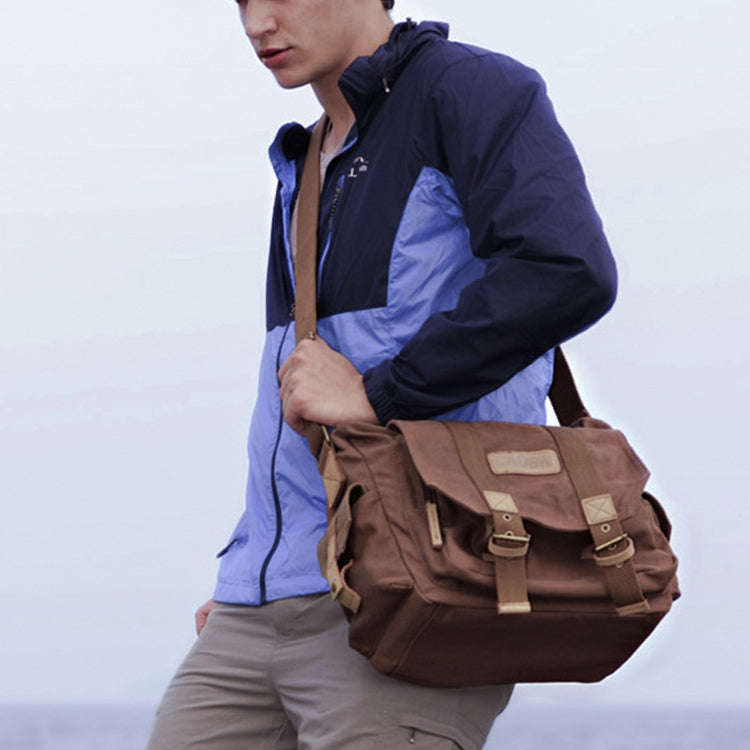 CADeN F1 Canvas Outdoor Leisure One Shoulder Digital Camera Bag( Coffee)