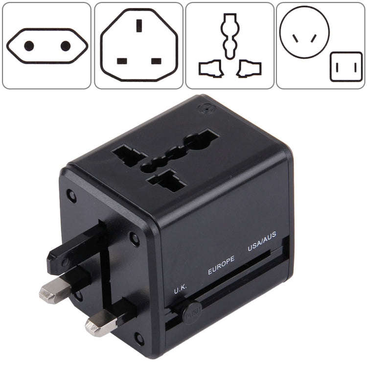 World-Wide Universal Travel Concealable Plugs Adapter with & Built-in Dual USB Ports Charger for ...