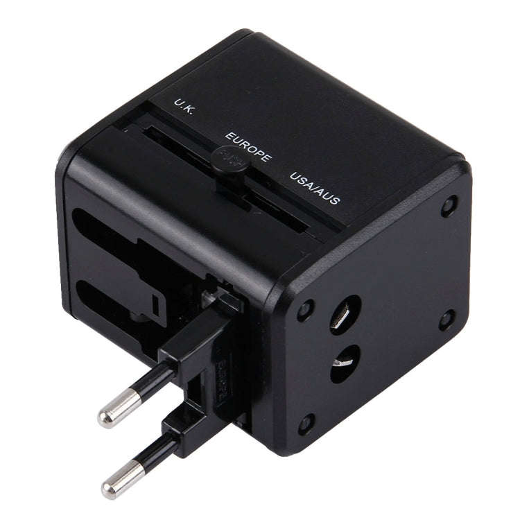 World-Wide Universal Travel Concealable Plugs Adapter with & Built-in Dual USB Ports Charger for ...