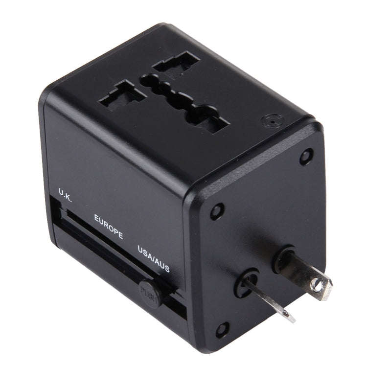 World-Wide Universal Travel Concealable Plugs Adapter with & Built-in Dual USB Ports Charger for ...
