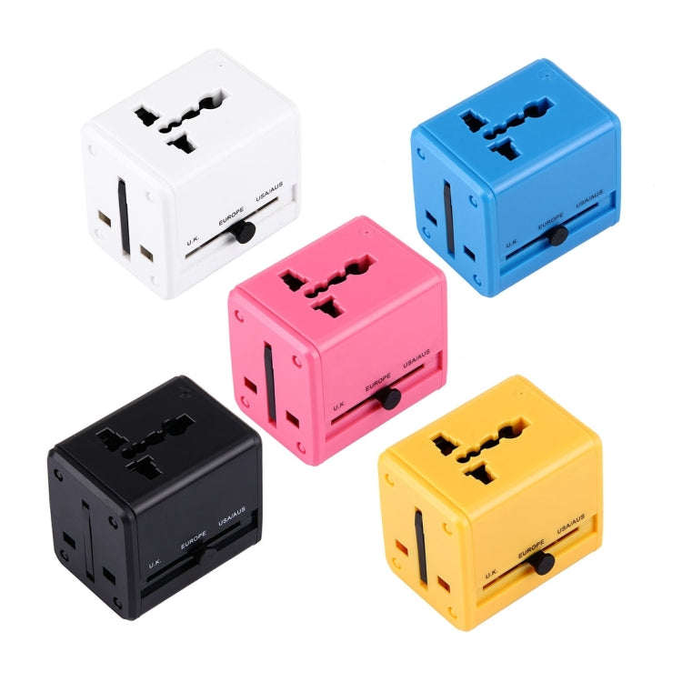 World-Wide Universal Travel Concealable Plugs Adapter with & Built-in Dual USB Ports Charger for ...