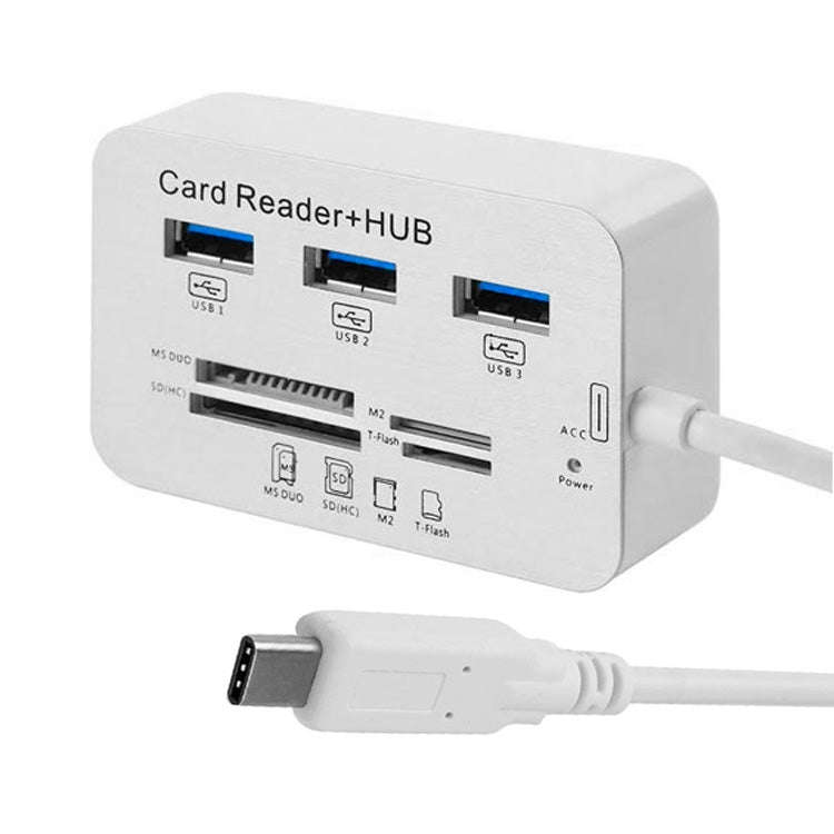 USB 3.1 Type-C COMBO 3 Ports HUB + MS DUO / SD(HC) / M2 / T-Flash Card Reader with LED Indication...