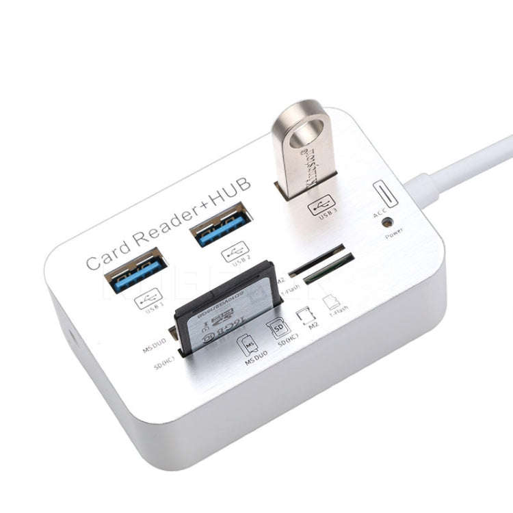 USB 3.1 Type-C COMBO 3 Ports HUB + MS DUO / SD(HC) / M2 / T-Flash Card Reader with LED Indication...
